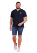 Thumbnail Polo en coton marine uni pourvu d'une coupe droite et d'un col boutonné - Image 3