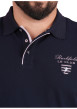 Thumbnail Polo en coton marine uni pourvu d'une coupe droite et d'un col boutonné - Image 4