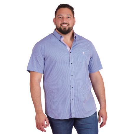Chemise en coton bleue vichy pourvue d'une...