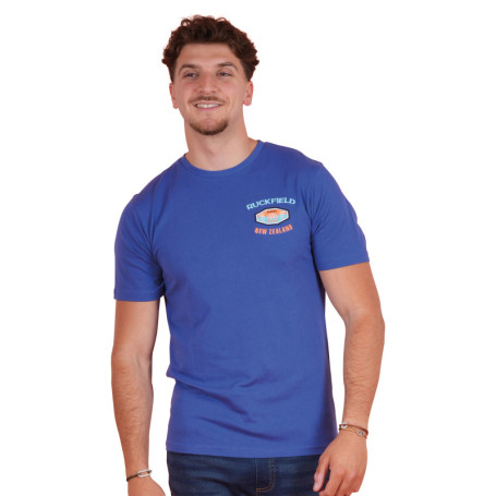 T-shirt en coton biologique bleu uni pourvu...