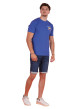 Thumbnail T-shirt en coton biologique bleu uni pourvu d'une coupe droite - Image 3