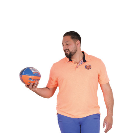 Polo en coton biologique orange uni pourvu d'un...
