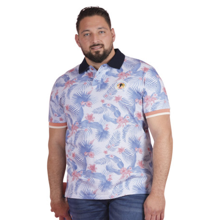 Polo en coton biologique bleu tropical pourvu...