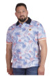 Thumbnail Polo en coton biologique bleu tropical pourvu d'un col boutonné