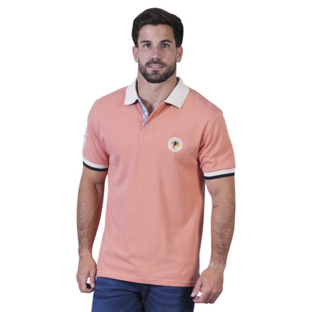 Polo en coton biologique corail uni pourvu d'un...