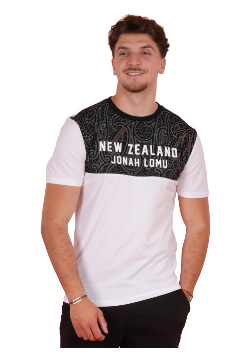 T-shirt en coton blanc uni pourvu d'un col rond et d'une coupe droite