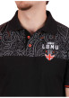 Thumbnail Polo en coton noir uni pourvu d'une coupe droite et d'un col boutonné - Image 4