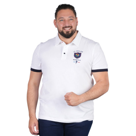Polo en coton blanc uni pourvu de manches...