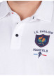 Thumbnail Polo en coton blanc uni pourvu de manches courtes et d'une coupe droite - Image 4