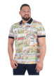 Thumbnail Polo en coton multicolore imprimé pourvu d'un col boutonné et d'une coupe droite
