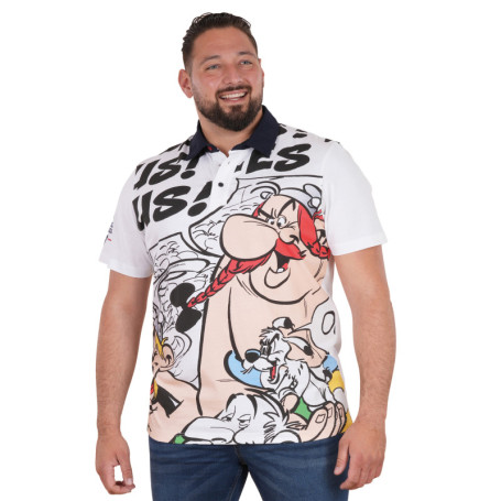 Polo en coton blanc imprimé pourvu d'une coupe...