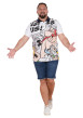 Thumbnail Polo en coton blanc imprimé pourvu d'une coupe droite et d'un col boutonné - Image 3