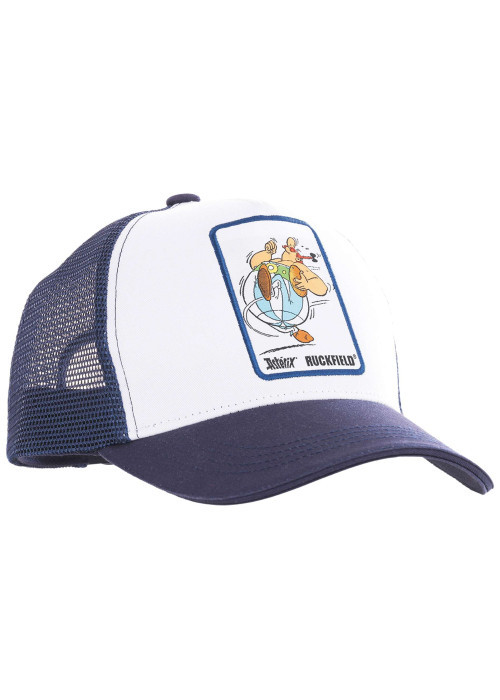 Casquette trucker marine unie pourvue d'une broderie à l'avant