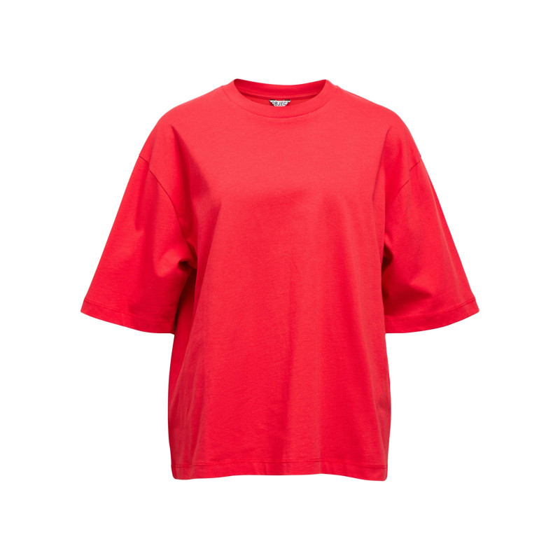 Object - T-shirt En Coton Biologique Rouge Uni Pourvu D'une Coupe Oversize - Rouge Object - T-shirt En Coton Biologique Rouge Uni Pourvu D'une Coupe Oversize - Rouge