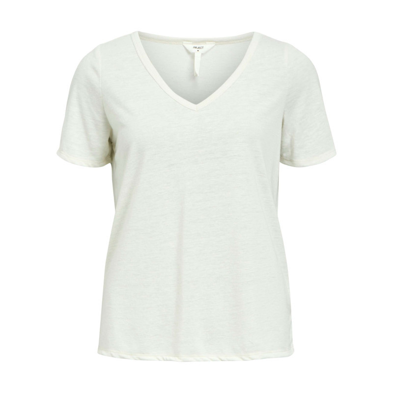 Object - T-shirt Blanc Uni Pourvu D'une Coupe Droite Et De Manches Courtes - Blanc Object - T-shirt Blanc Uni Pourvu D'une Coupe Droite Et De Manches Courtes - Blanc