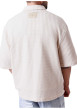 Thumbnail Chemise en coton mélangé écrue unie pourvue d'un col chemise - Image 4