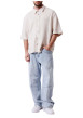 Thumbnail Chemise en coton mélangé écrue unie pourvue d'un col chemise - Image 5