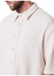 Thumbnail Chemise en coton mélangé écrue unie pourvue d'un col chemise - Image 6