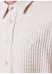 Thumbnail Chemise en coton mélangé écrue unie pourvue d'un col chemise - Image 7