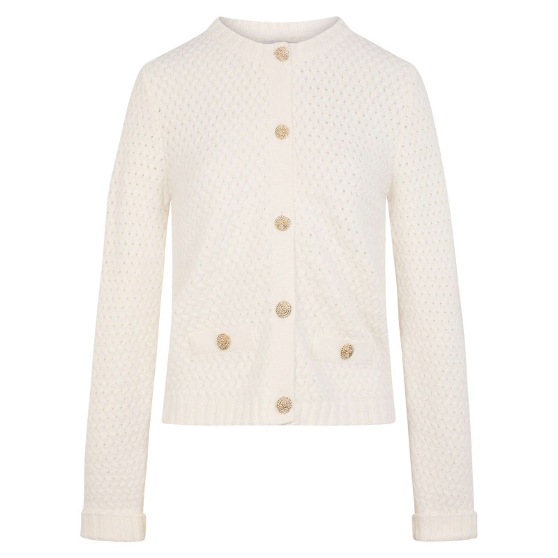 Morgan - Gilet Blanc Uni Avec Une Coupe Ajustée Et Des Manches Longues - Blanc