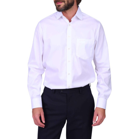 Chemise blanche unie en coton avec une coupe...