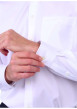 Thumbnail Chemise blanche unie en coton avec une coupe droite et un col à revers - Image 3