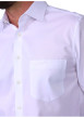 Thumbnail Chemise blanche unie en coton avec une coupe droite et un col à revers - Image 4