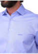 Thumbnail Chemise en coton bleu ciel unie avec une coupe droite et un col à revers - Image 4