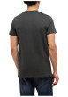 Thumbnail T-shirt en coton noir uni pourvu d'une poche plaquée sur le coeur - Image 4