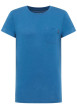 Thumbnail T-shirt en coton bleu uni pourvu d'une poche plaquée sur le coeur