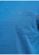 Thumbnail T-shirt en coton bleu uni pourvu d'une poche plaquée sur le coeur - Image 2