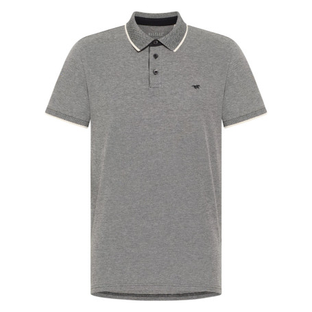 Polo en coton anthracite uni pourvu d'un col...