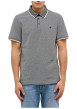 Thumbnail Polo en coton anthracite uni pourvu d'un col boutonné et d'une coupe droite - Image 3