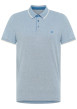 Thumbnail Polo en coton bleu uni pourvu d'un col boutonné et d'une coupe droite