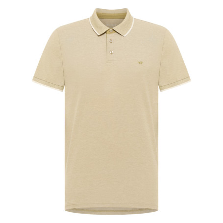 Polo en coton kaki uni pourvu d'un col boutonné...