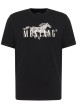 Thumbnail T-shirt en coton noir uni à manches courtes pourvu d'un col rond