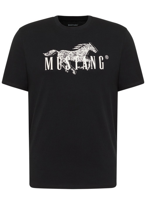 T-shirt en coton noir uni à manches courtes pourvu d'un col rond