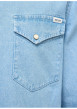 Thumbnail Chemise en jean en coton bleue unie avec une coupe droite et un col français - Image 2