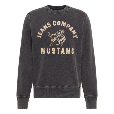 Sweat en coton anthracite légèrement délavé...