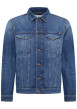 Thumbnail Blouson en jean en coton bleu délavé avec une coupe droite et 2 poches