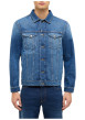 Thumbnail Blouson en jean en coton bleu délavé avec une coupe droite et 2 poches - Image 3