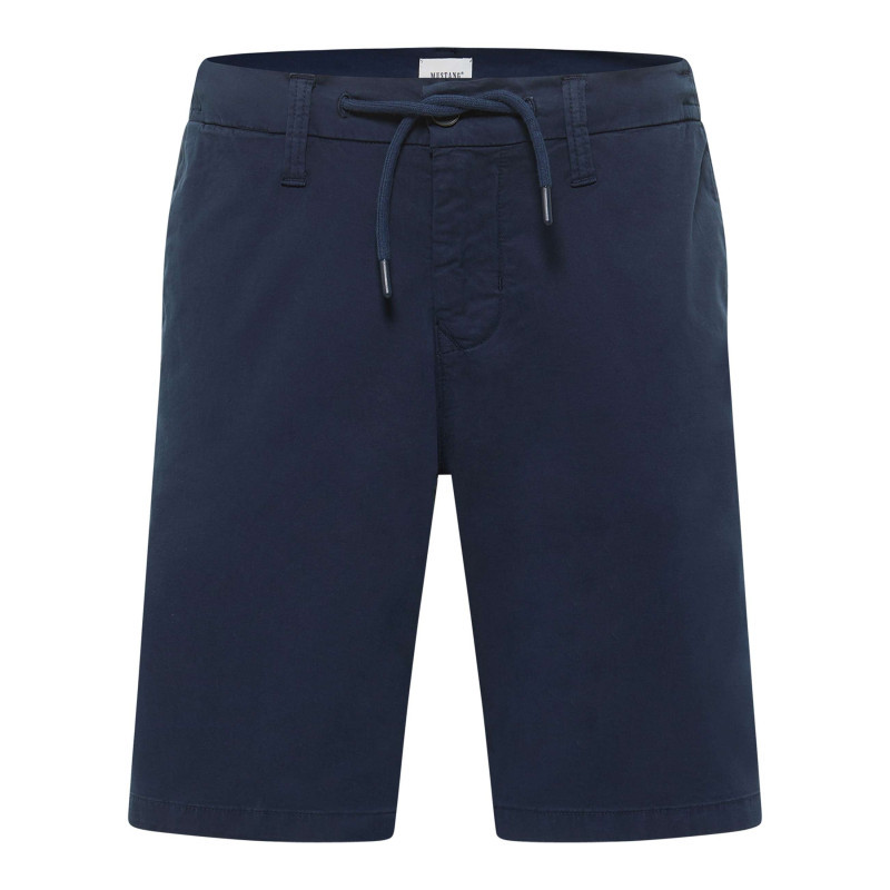 Mustang - Short Chino En Coton Bleu Marine Uni Avec Une Coupe Droite Et 4 Poches - Bleu Foncé