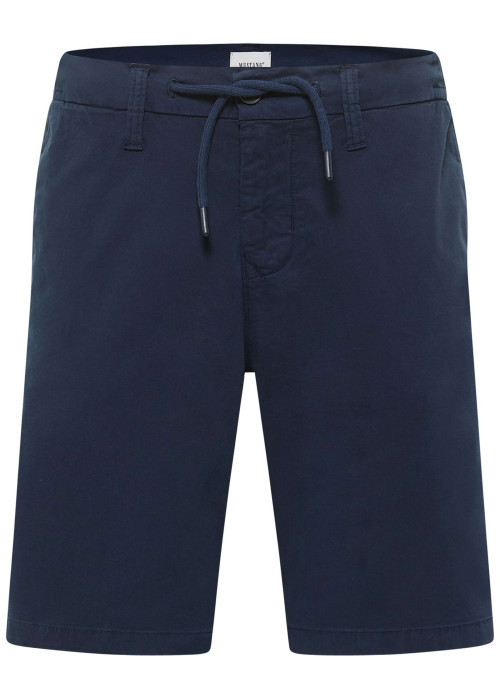 Short chino en coton bleu marine uni avec une coupe droite et 4 poches