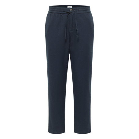 Pantalon chino en coton bleu marine uni avec...