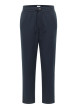 Thumbnail Pantalon chino en coton bleu marine uni avec une coupe droite et 4 poches