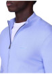 Thumbnail Gilet en coton bleu ciel uni avec une coupe droite et un col montant - Image 3