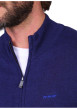 Thumbnail Gilet en coton marine uni avec une coupe droite et un col montant - Image 3