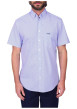 Thumbnail Chemise en coton bleu à motifs géométriques avec une coupe droite