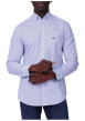Thumbnail Chemise en coton bleue à motifs avec une coupe droite et un col à revers