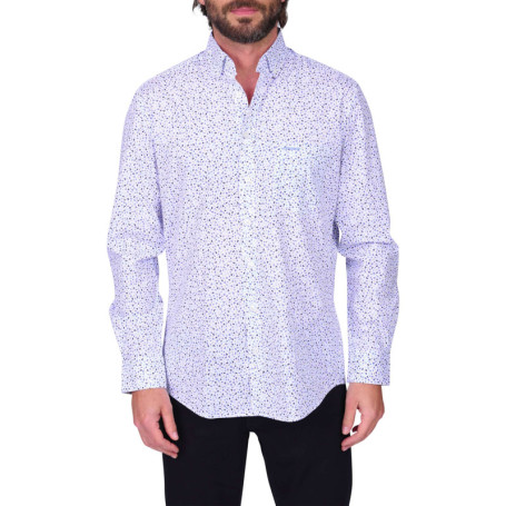 Chemise en coton bleue à motifs avec une coupe...